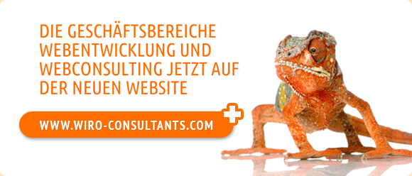 Gesch�ftsbereiche Webentwicklung und Webconsulting auf neuer Website